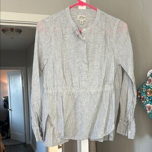 J. Crew Light Gray Button-Up Blouse